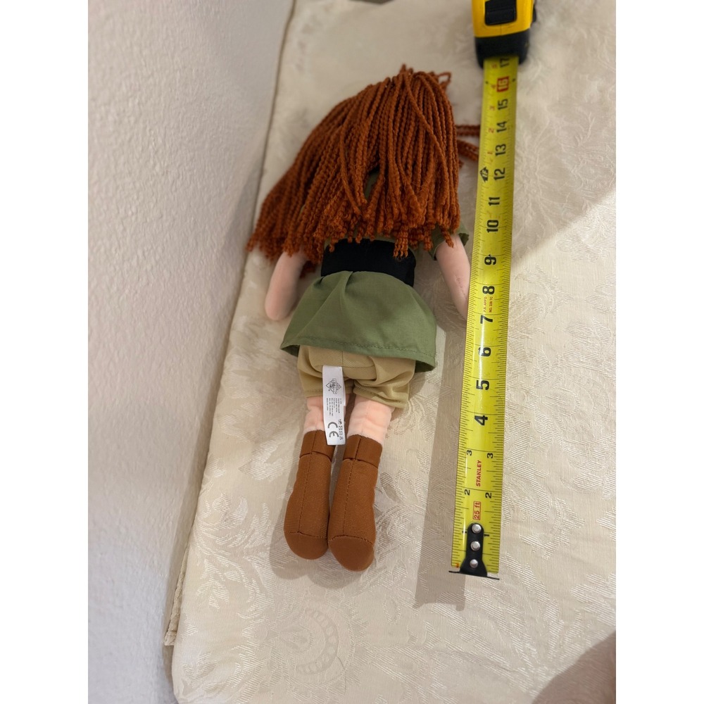 The Petting Zoo Plush Rag Doll Red Yarn Hair Park Ranger Explorer Green 15in - Picture 5 of 10